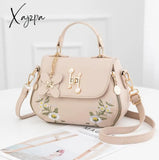 Xajzpa - Fashion Embroidery Female Bag New Handbags Small Sweet Lady Shoulder High Quality Pu