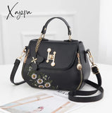 Xajzpa - Fashion Embroidery Female Bag New Handbags Small Sweet Lady Shoulder High Quality Pu