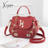 Xajzpa - Fashion Embroidery Female Bag New Handbags Small Sweet Lady Shoulder High Quality Pu