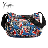 Xajzpa - Fashion Floral Shoulder Bag Women Nylon Waterproof Soft Zipper Crossbody Hobos