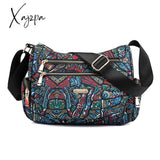 Xajzpa - Fashion Floral Shoulder Bag Women Nylon Waterproof Soft Zipper Crossbody Hobos