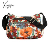 Xajzpa - Fashion Floral Shoulder Bag Women Nylon Waterproof Soft Zipper Crossbody Hobos