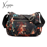 Xajzpa - Fashion Floral Shoulder Bag Women Nylon Waterproof Soft Zipper Crossbody Hobos