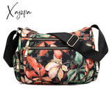 Xajzpa - Fashion Floral Shoulder Bag Women Nylon Waterproof Soft Zipper Crossbody Hobos