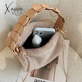 Xajzpa - Fashion Fluffy Plush Handbag Chain Crossbody Bag Casual Versatile Shoulder & Purse Women