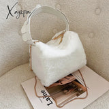 Xajzpa - Fashion Fluffy Plush Handbag Chain Crossbody Bag Casual Versatile Shoulder & Purse Women