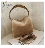 Xajzpa - Fashion Fluffy Plush Handbag Chain Crossbody Bag Casual Versatile Shoulder & Purse Women