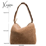 Xajzpa - Fashion Fluffy Plush Handbag Chain Crossbody Bag Casual Versatile Shoulder & Purse Women