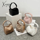 Xajzpa - Fashion Fluffy Plush Handbag Chain Crossbody Bag Casual Versatile Shoulder & Purse Women