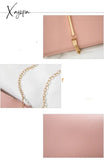 Xajzpa - Fashion Korean Lock Mini Square Bag Women Spring New Embroidered Color Stitching Wild