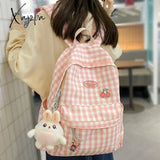 Xajzpa - Fashion Lady Cute Lattice Backpack Women Kawaii Laptop New Bag Female College Plaid Girl
