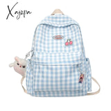 Xajzpa - Fashion Lady Cute Lattice Backpack Women Kawaii Laptop New Bag Female College Plaid Girl