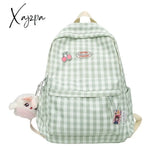 Xajzpa - Fashion Lady Cute Lattice Backpack Women Kawaii Laptop New Bag Female College Plaid Girl