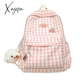 Xajzpa - Fashion Lady Cute Lattice Backpack Women Kawaii Laptop New Bag Female College Plaid Girl