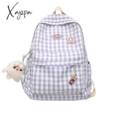 Xajzpa - Fashion Lady Cute Lattice Backpack Women Kawaii Laptop New Bag Female College Plaid Girl