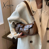 Xajzpa - Fashion Leather Shoulder Armpit Bag For Women Tend Female Simple Small Pocket Design