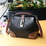 Xajzpa - Fashion Leather Women’s Shoulder Bags Women Casual Wild Retro Lock Embroidery Designer