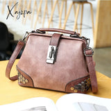 Xajzpa - Fashion Leather Women’s Shoulder Bags Women Casual Wild Retro Lock Embroidery Designer