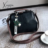 Xajzpa - Fashion Leather Women’s Shoulder Bags Women Casual Wild Retro Lock Embroidery Designer