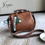 Xajzpa - Fashion Leather Women’s Shoulder Bags Women Casual Wild Retro Lock Embroidery Designer