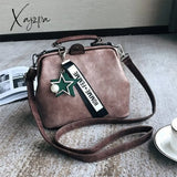 Xajzpa - Fashion Leather Women’s Shoulder Bags Women Casual Wild Retro Lock Embroidery Designer