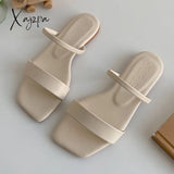 Xajzpa - Fashion Leisure Simple Women Slippers Summer New Outdoor Beach Solid Color Flat Sandals