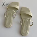 Xajzpa - Fashion Leisure Simple Women Slippers Summer New Outdoor Beach Solid Color Flat Sandals