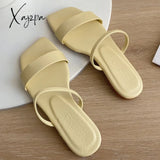 Xajzpa - Fashion Leisure Simple Women Slippers Summer New Outdoor Beach Solid Color Flat Sandals