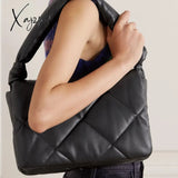 Xajzpa - Fashion Lingge Quilted Women Handbag Designer Padded Shoulder Crossbody Bag Luxury Pu