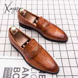 Xajzpa - Fashion Loafers Men Shoes Business Casual Wedding Party Daily Classic Pu Solid Color