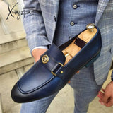 Xajzpa - Fashion Loafers Men Shoes Business Casual Wedding Party Daily Classic Pu Solid Color