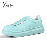 Xajzpa - Fashion Men And Women Shoes Orange Leather Lace Up Sneakers Spring Autumn Outdoor Walking