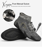 Xajzpa - Fashion Men Boots Casual Shoes Leather Autumn Winter Snow Outdoor Light Ankle Antislip