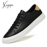 Xajzpa - Fashion Men Genuine Leather Casual Shoes Lightweight Flats Luxury Brand Men’s White