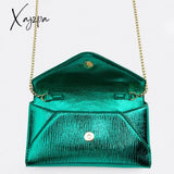 Xajzpa - Fashion Metallic Envelope Crossbody Bags For Women Designer Chains Shoulder Bag Luxury