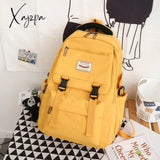 Xajzpa - Fashion Nylon Backpack For Women Waterproof Solid Color Laptop School Bag Youth Soft Zipper Travel Backpack Sac A Dos Black