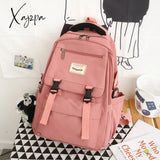 Xajzpa - Fashion Nylon Backpack For Women Waterproof Solid Color Laptop School Bag Youth Soft