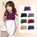 Xajzpa - Fashion Nylon Shoulder Bag Woman Solid Waterproof Zipper Messenger Black Multi-Pocket