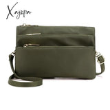 Xajzpa - Fashion Nylon Shoulder Bag Woman Solid Waterproof Zipper Messenger Black Multi-Pocket