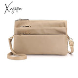 Xajzpa - Fashion Nylon Shoulder Bag Woman Solid Waterproof Zipper Messenger Black Multi-Pocket