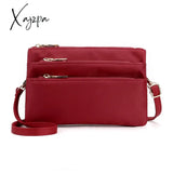 Xajzpa - Fashion Nylon Shoulder Bag Woman Solid Waterproof Zipper Messenger Black Multi-Pocket