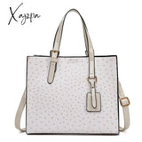 Xajzpa - Fashion Ostrich Print Women Handbag Pu Leather Female Shoulder Bags Large Capacity