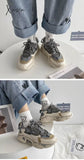 Xajzpa - Fashion Patchwork Woman Vulcanize Shoes Autumn Platform Sneakers Breathable Mesh Ladies