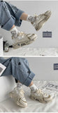 Xajzpa - Fashion Patchwork Woman Vulcanize Shoes Autumn Platform Sneakers Breathable Mesh Ladies
