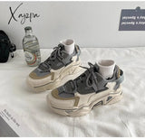 Xajzpa - Fashion Patchwork Woman Vulcanize Shoes Autumn Platform Sneakers Breathable Mesh Ladies