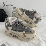 Xajzpa - Fashion Patchwork Woman Vulcanize Shoes Autumn Platform Sneakers Breathable Mesh Ladies