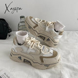Xajzpa - Fashion Patchwork Woman Vulcanize Shoes Autumn Platform Sneakers Breathable Mesh Ladies