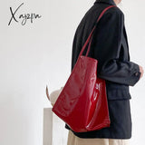 Xajzpa - Fashion Patent Leather Women Shoulder Bags Vintage Female Casual Tote Handbags Large