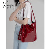 Xajzpa - Fashion Patent Leather Women Shoulder Bags Vintage Female Casual Tote Handbags Large Capacity Ladies Shopping Bag