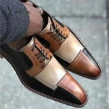 Xajzpa - Fashion Personality Derby Shoes Men Business Casual Wedding Daily Wild Square Head Pu